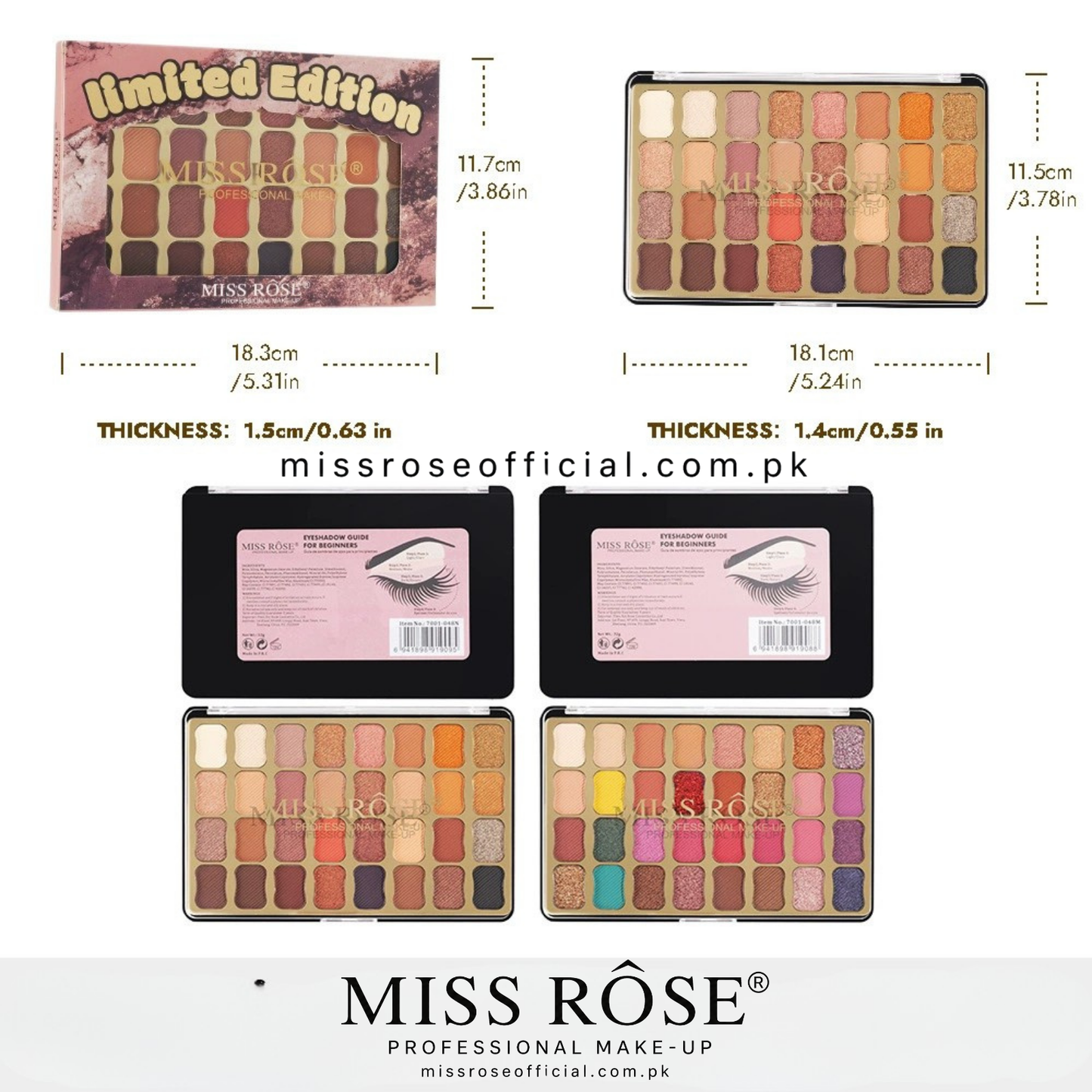 Miss Rose 32-Color Eyeshadows Palette