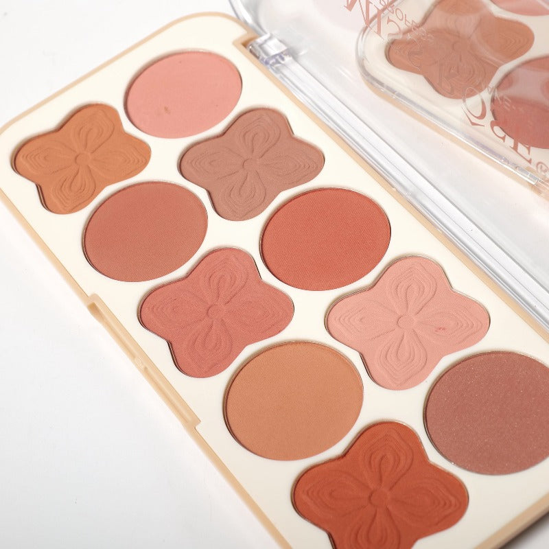 Miss Rose Fashion 10-Colors Clover Blusher Palette