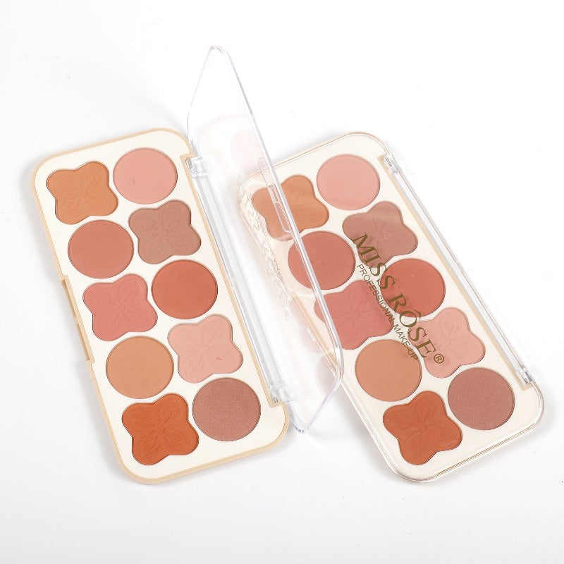 Miss Rose Fashion 10-Colors Clover Blusher Palette