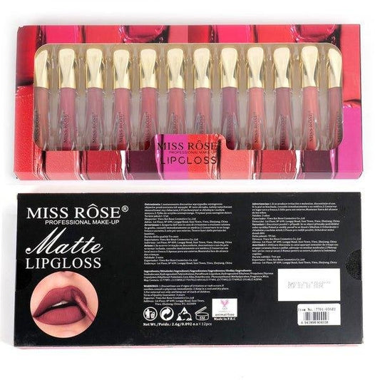 Miss Rose Matte Lip Gloss Set(Set Of 12)