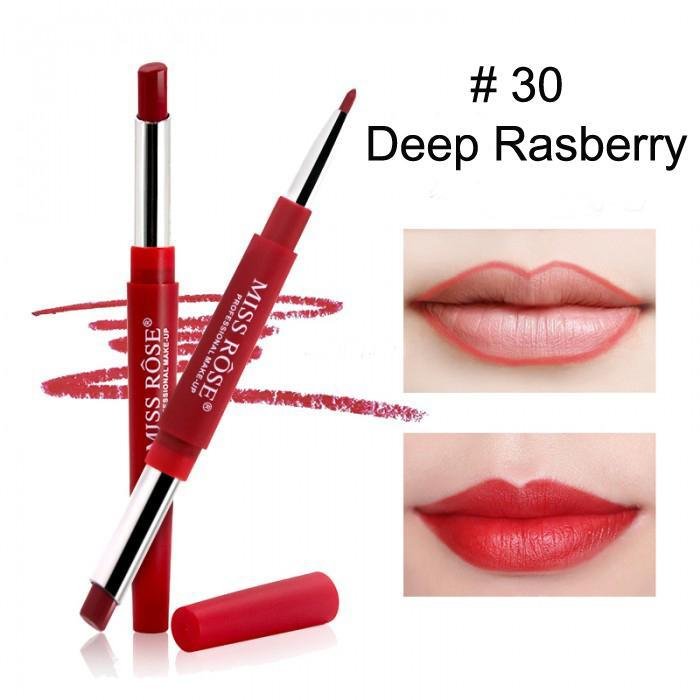 MISS ROSE High Pigment 2 in 1 Lip Liner + Lipstick (Red)