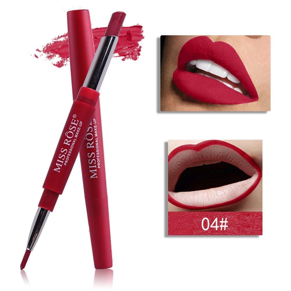 MISS ROSE High Pigment 2 in 1 Lip Liner + Lipstick (Red)