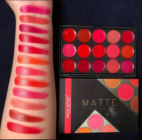 Miss Rose 15 Color Matte Lip Cream Pallete
