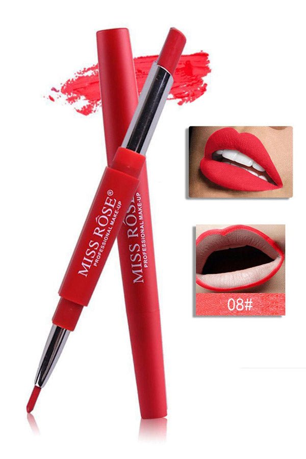 MISS ROSE High Pigment 2 in 1 Lip Liner + Lipstick (Red)