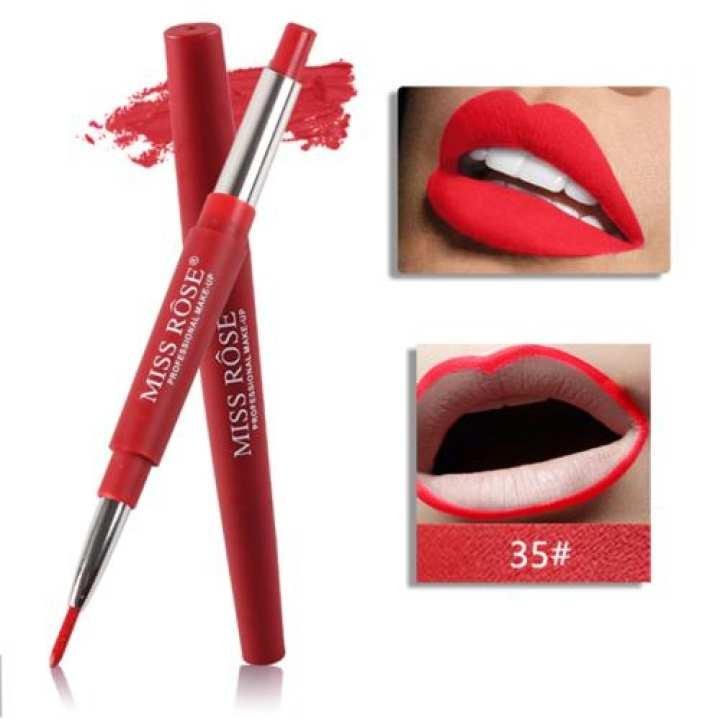 MISS ROSE High Pigment 2 in 1 Lip Liner + Lipstick (Red)