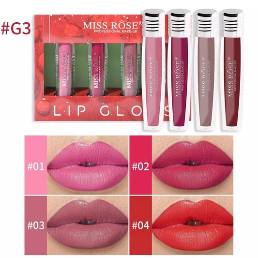 Miss Rose Lip Gloss New (Set of 4)