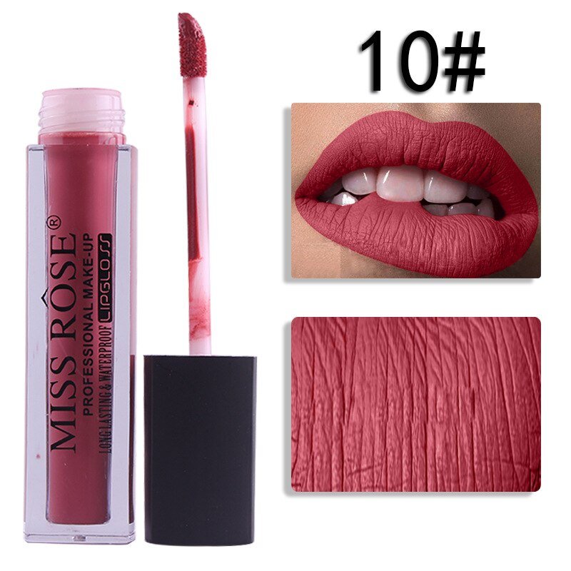 10 Miss Rose Velvet Matte Lipgloss