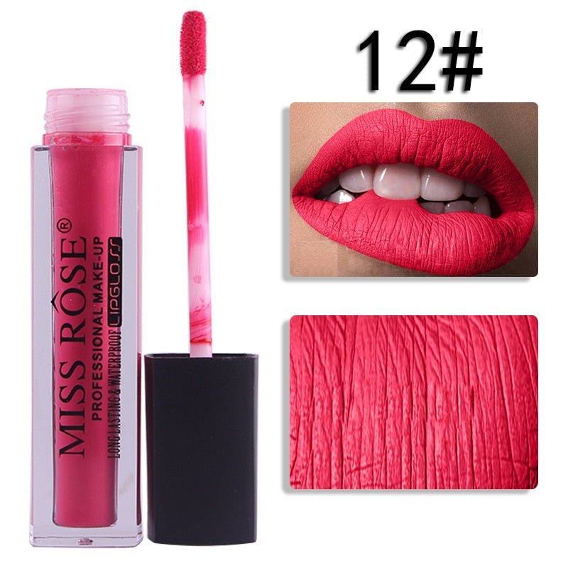 12 Miss Rose Velvet Matte Lipgloss