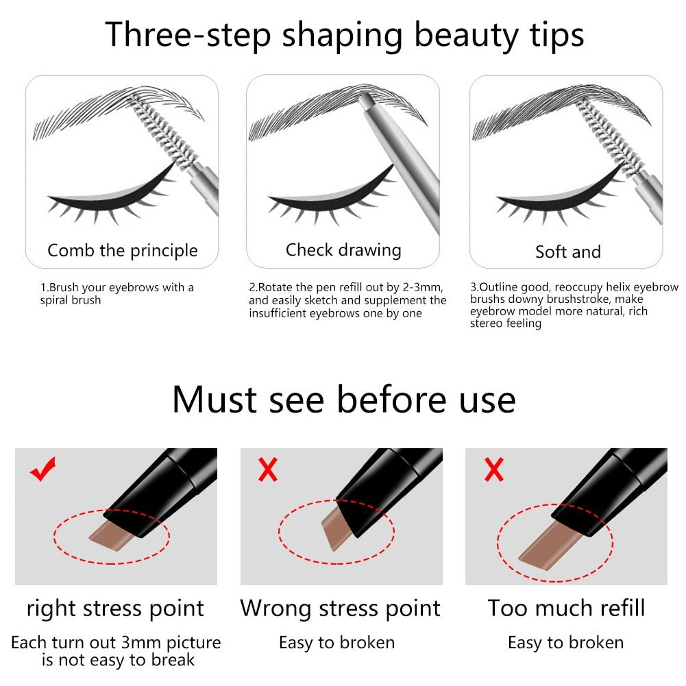 Miss Rose Fashion Eyebrow Pencil Tips & Use