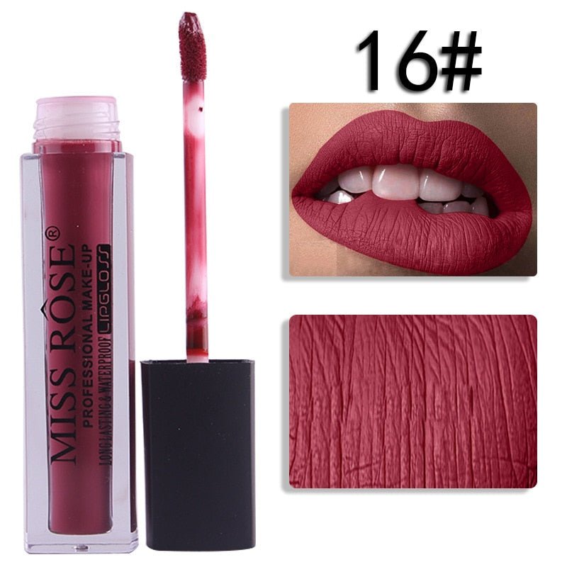 16 Miss Rose Velvet Matte Lipgloss