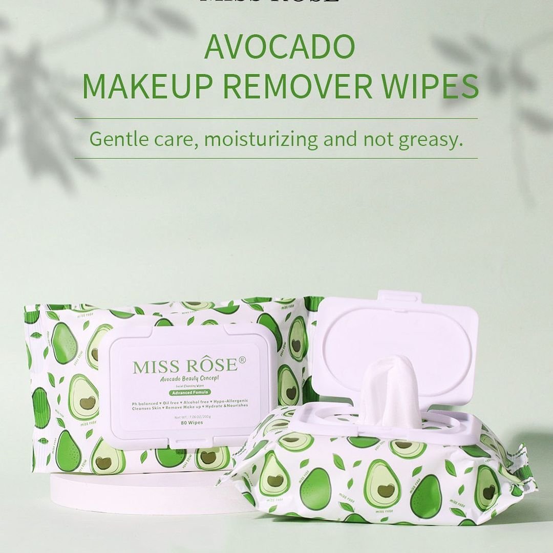 Miss Rose Facial Cleaning Wipes (Avocado Beauty Concept-Makeup wipes)