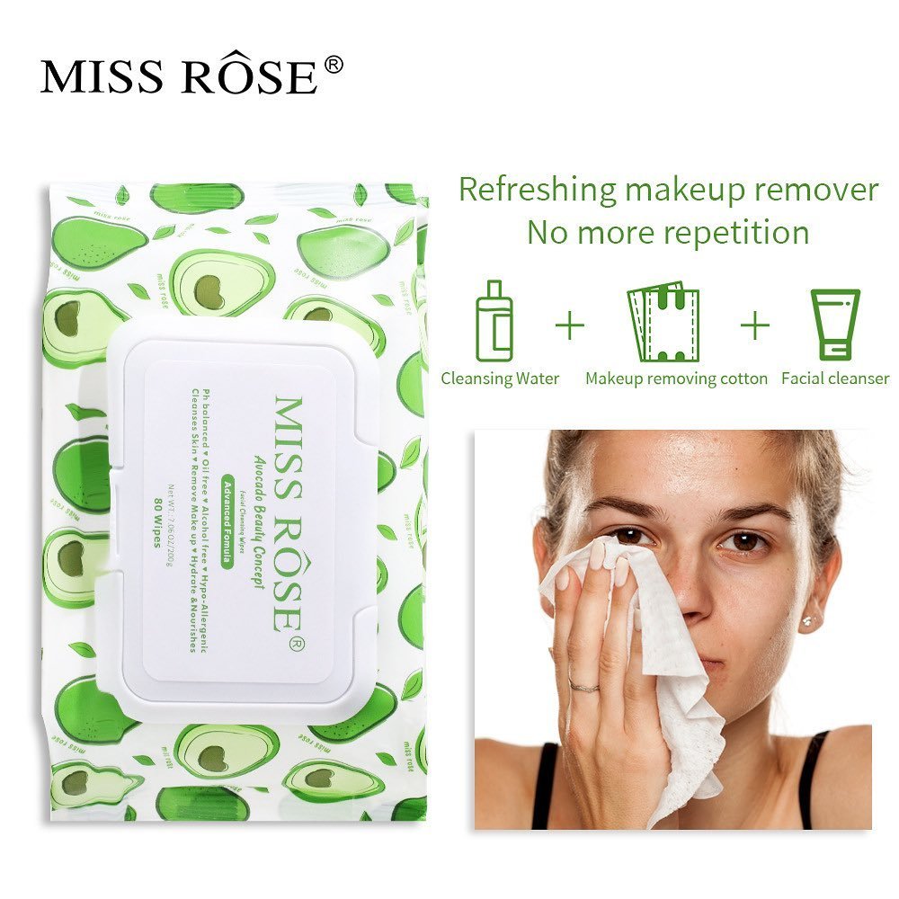 Miss Rose Facial Cleaning Wipes (Avocado Beauty Concept-Makeup wipes)