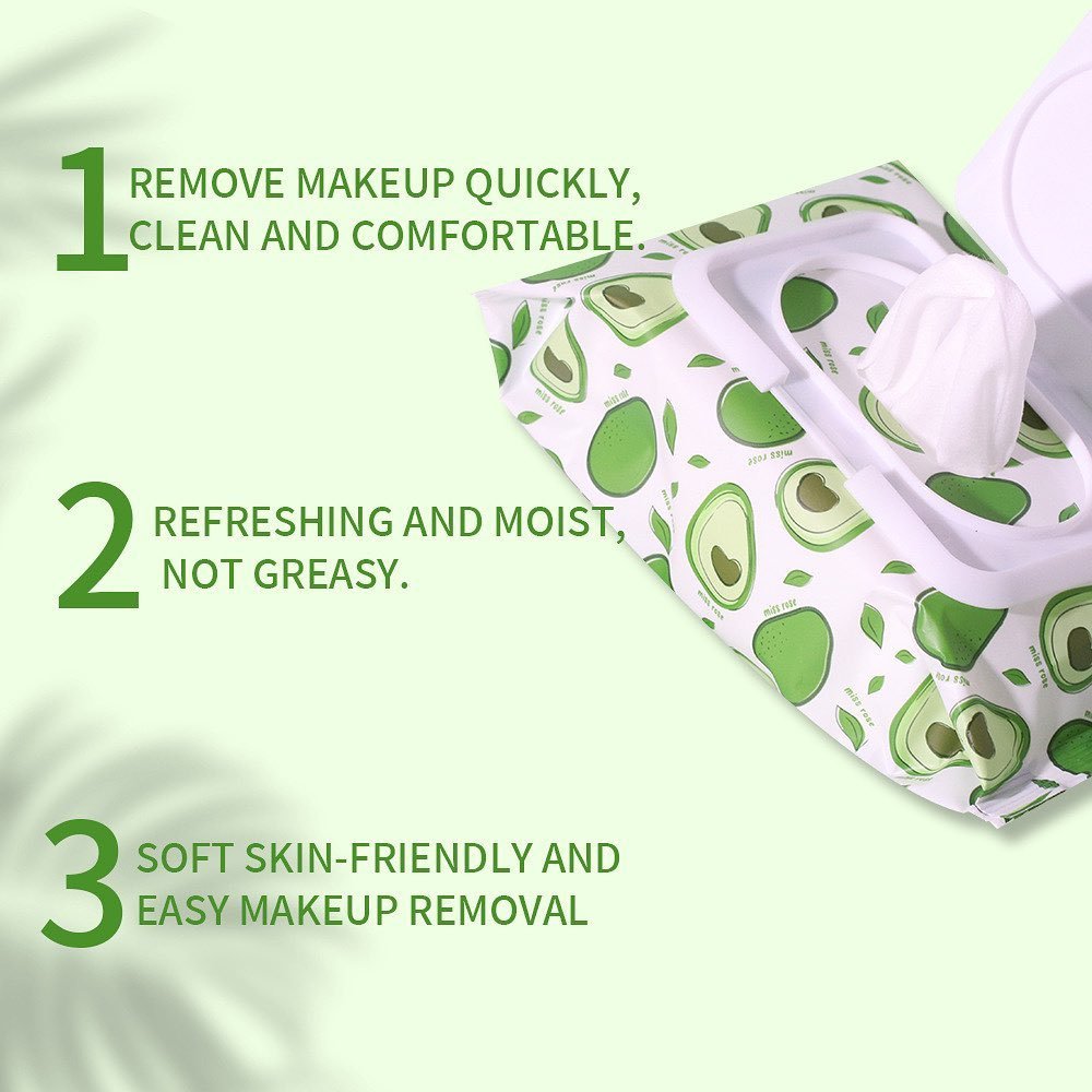 Miss Rose Facial Cleaning Wipes (Avocado Beauty Concept-Makeup wipes)