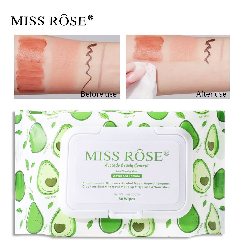 Miss Rose Facial Cleaning Wipes (Avocado Beauty Concept-Makeup wipes)