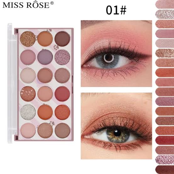 Miss Rose 12 Color Eyeshadow & 6 Color Glitter (Mini)