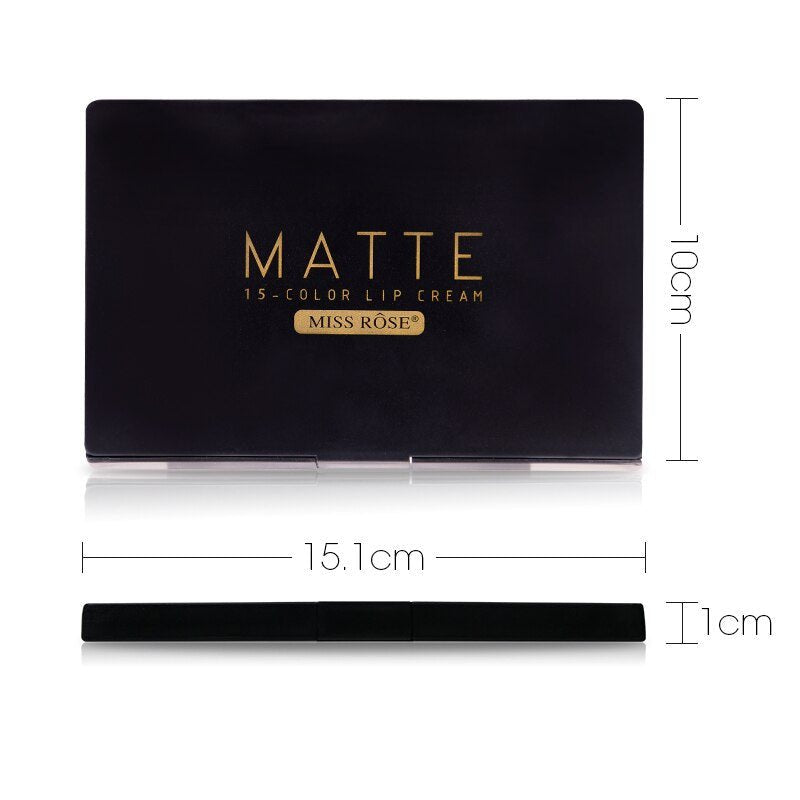 Miss Rose 15 Color Matte Lip Cream Pallete