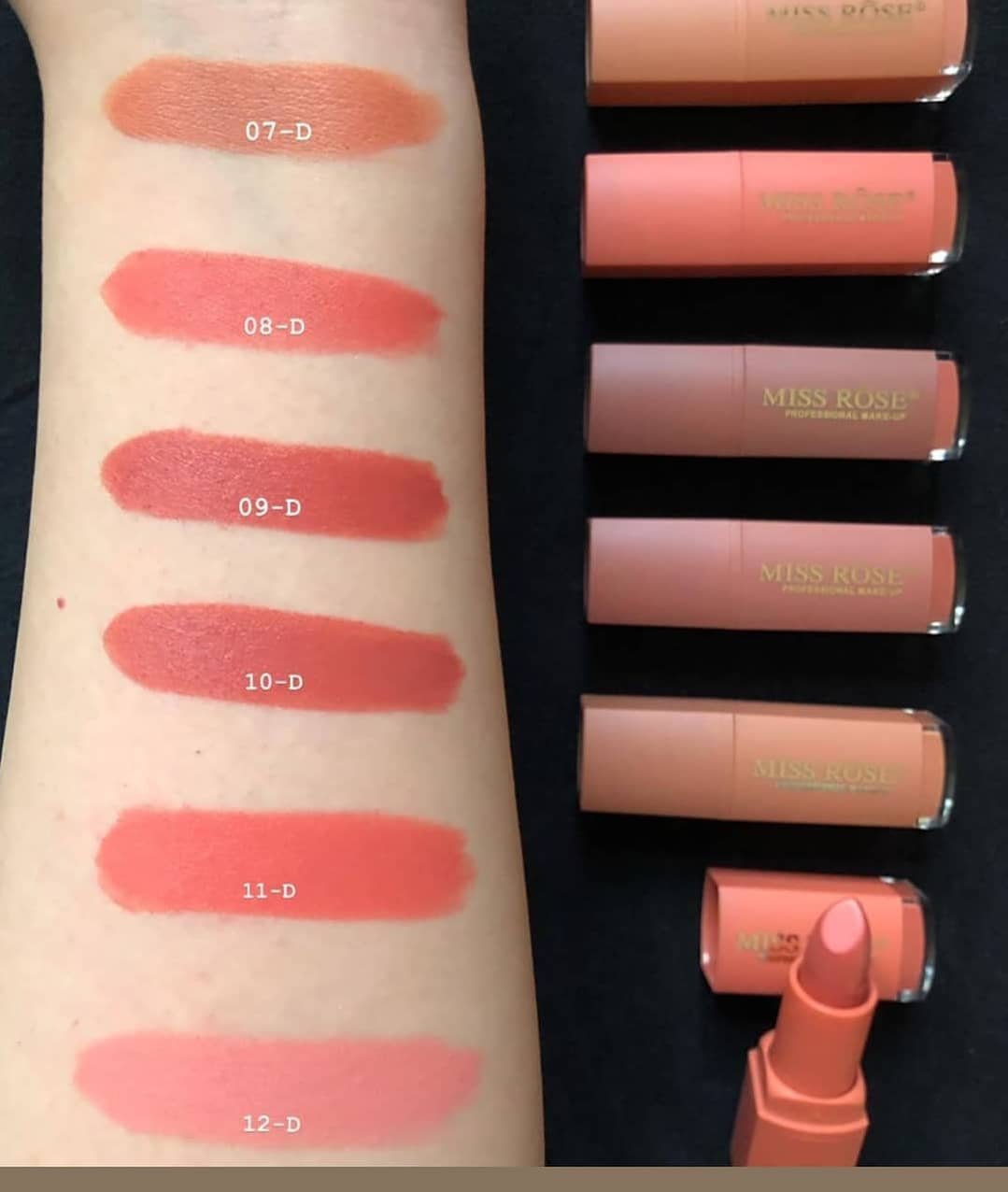 Miss Rose Matte Waterproof Lipstick (Pink)