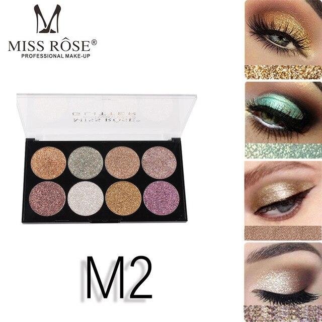 Miss Rose 8 Color Glitter Makeup Palette