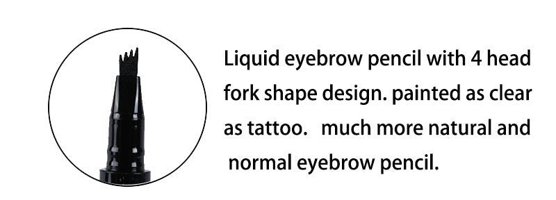 Liquid Eyebrow Pencil with 4 Forks Shapes