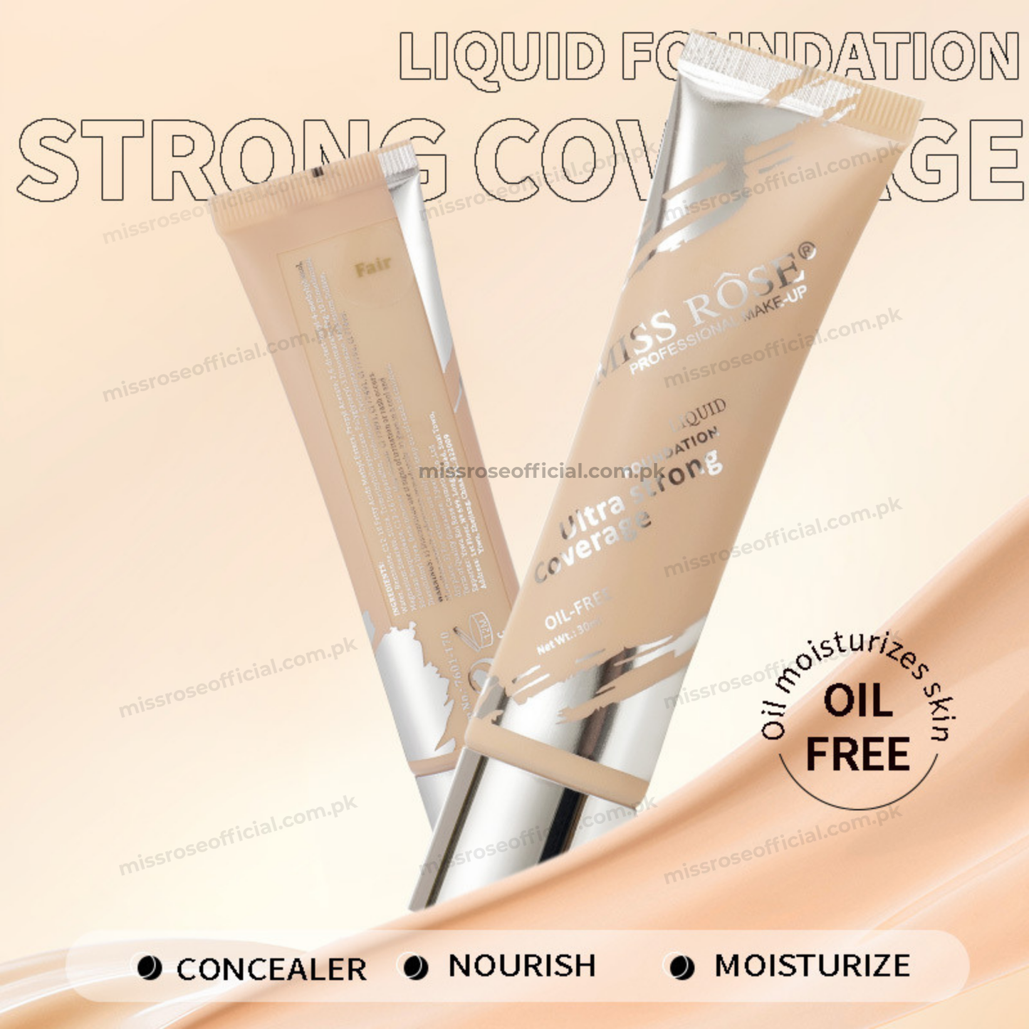 MISS RÔSE® Ultra Strong Coverage Liquid Foundation