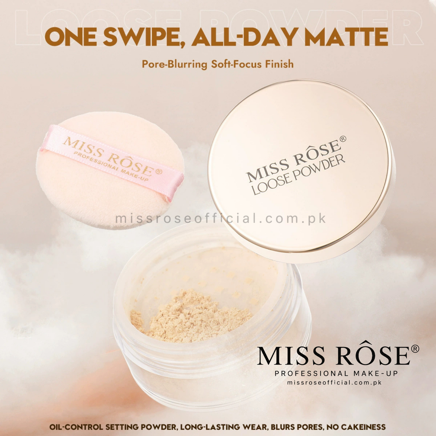 Miss Rose Silky and Soft Matte Loose Powder