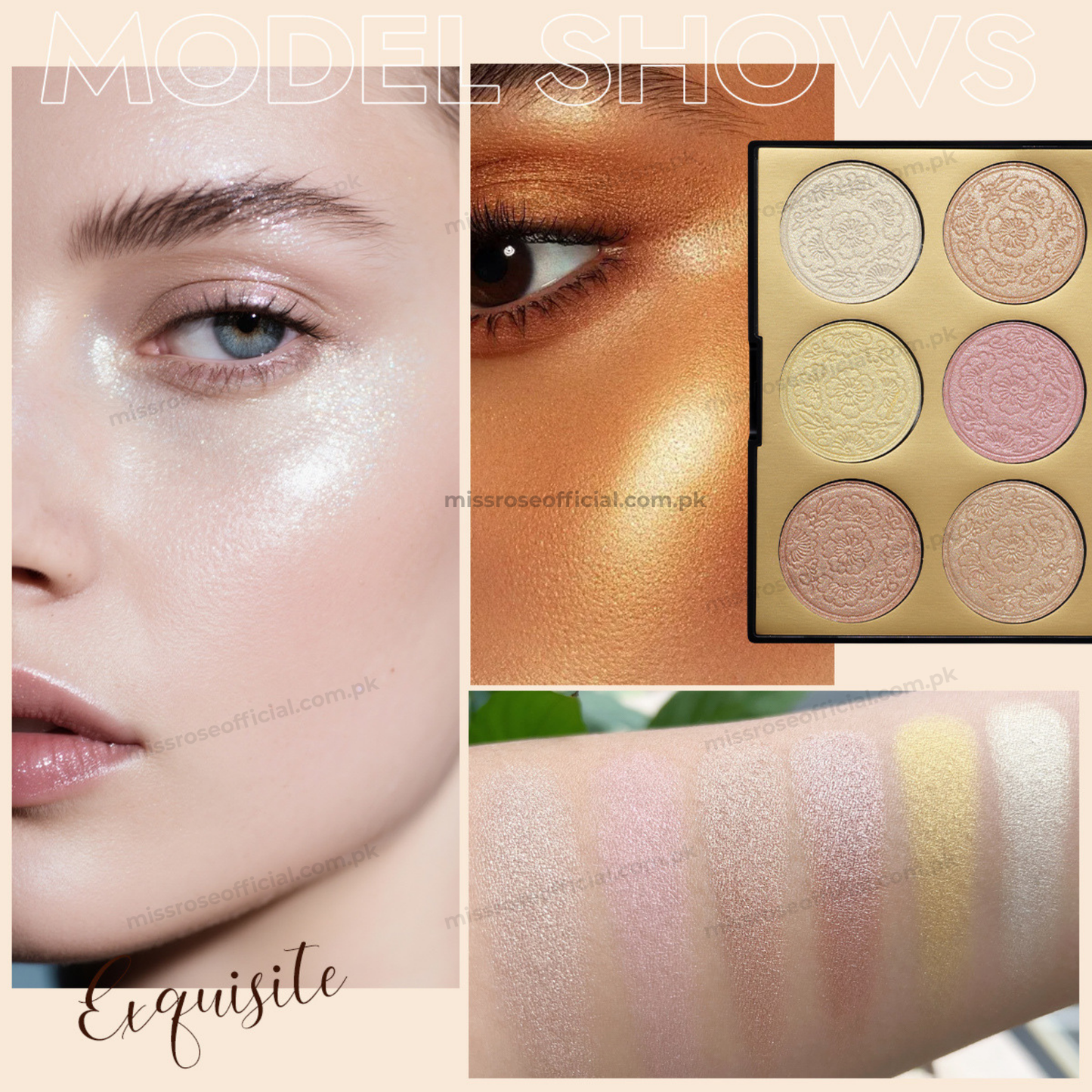 MISS RÔSE® 6 Color Glow Highlighter Palette