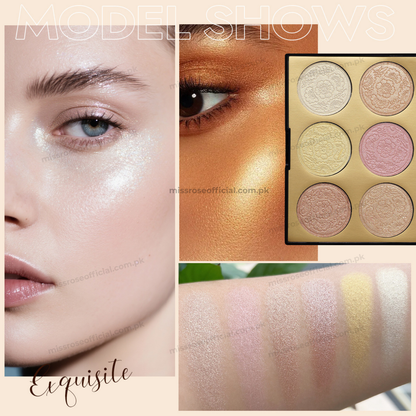 MISS RÔSE® 6 Color Glow Highlighter Palette