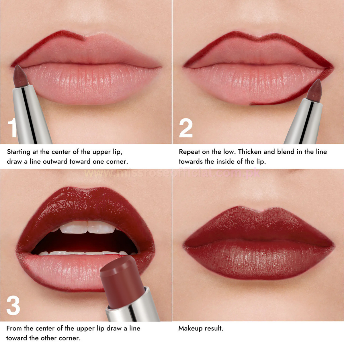 Dual Ended Lip Liner & Lipstick (Red)