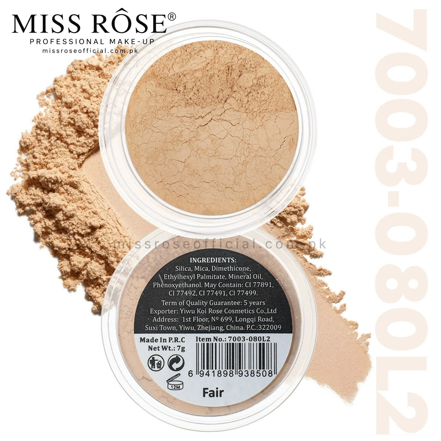 Miss Rose Silky and Soft Matte Loose Powder