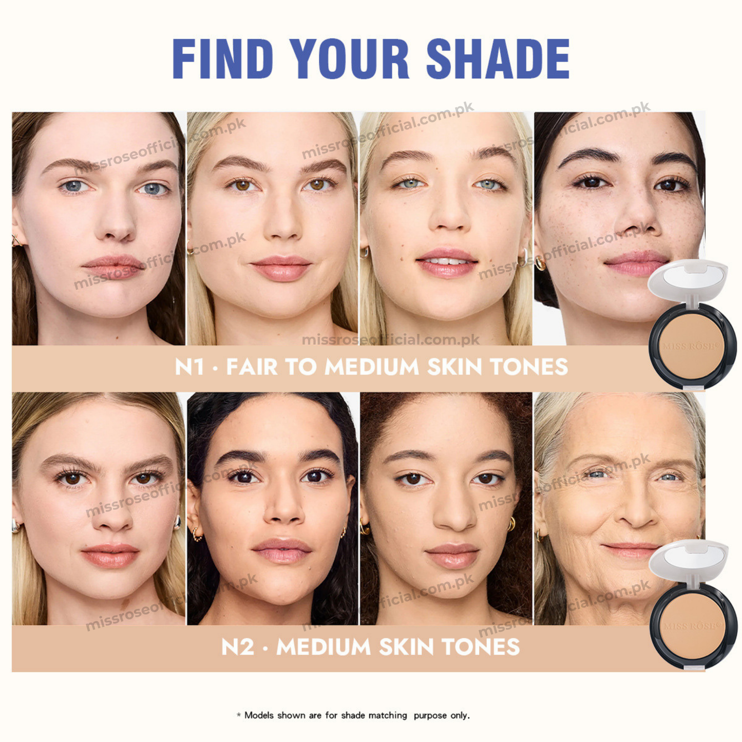 MISS RÔSE 2-in-1 Dual Tone Compact Powder