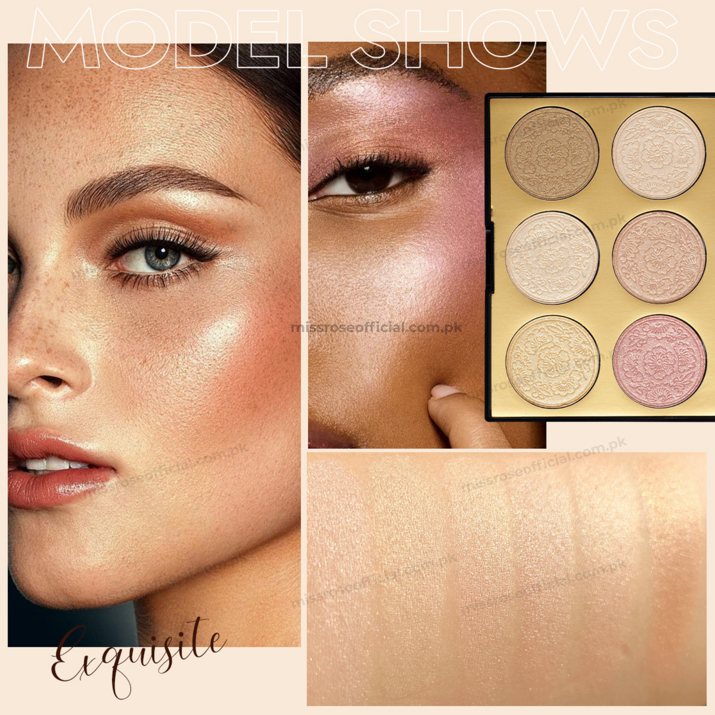 MISS RÔSE® 6 Color Glow Highlighter Palette