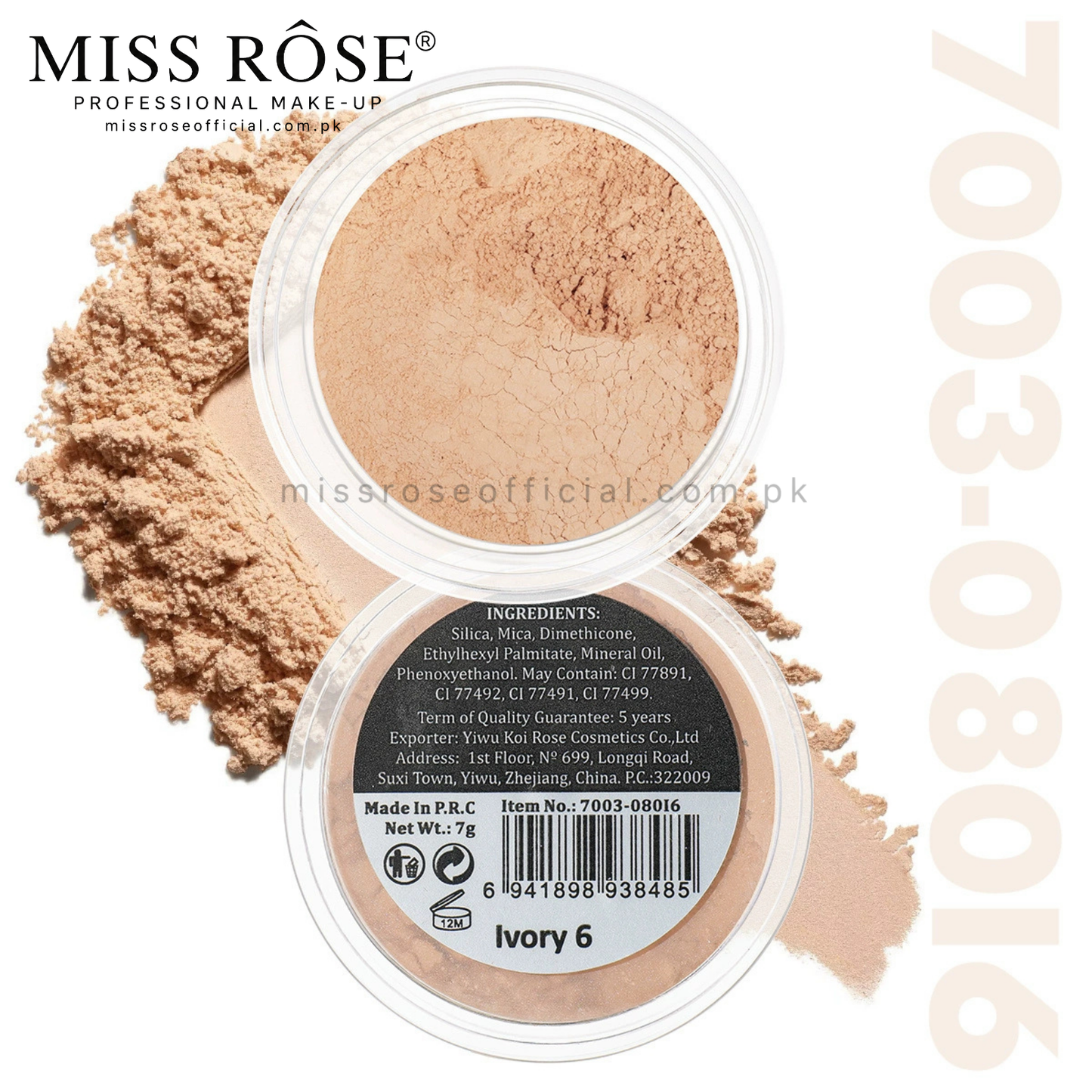 Miss Rose Silky and Soft Matte Loose Powder