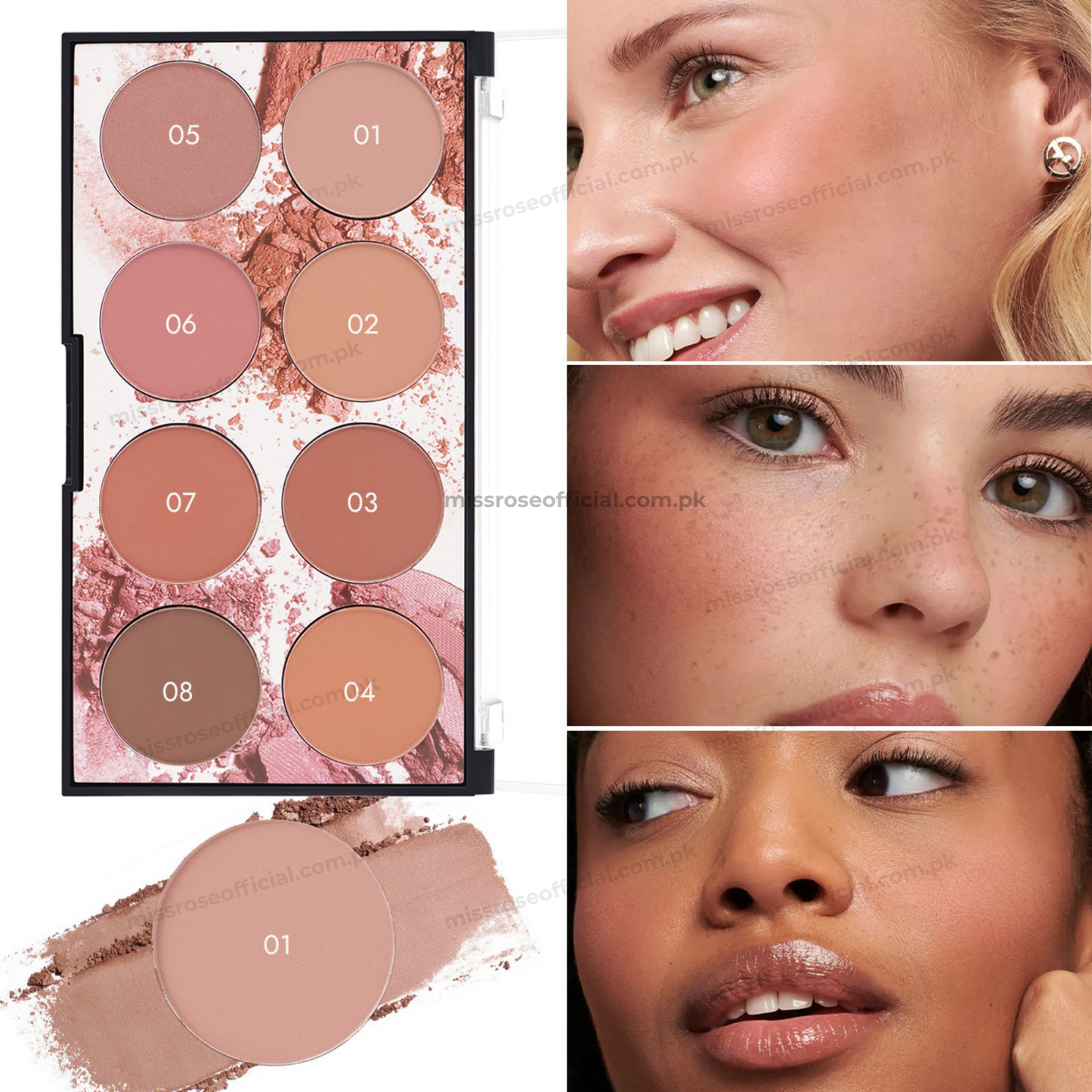 Miss Rose 8 Color Blush Palette