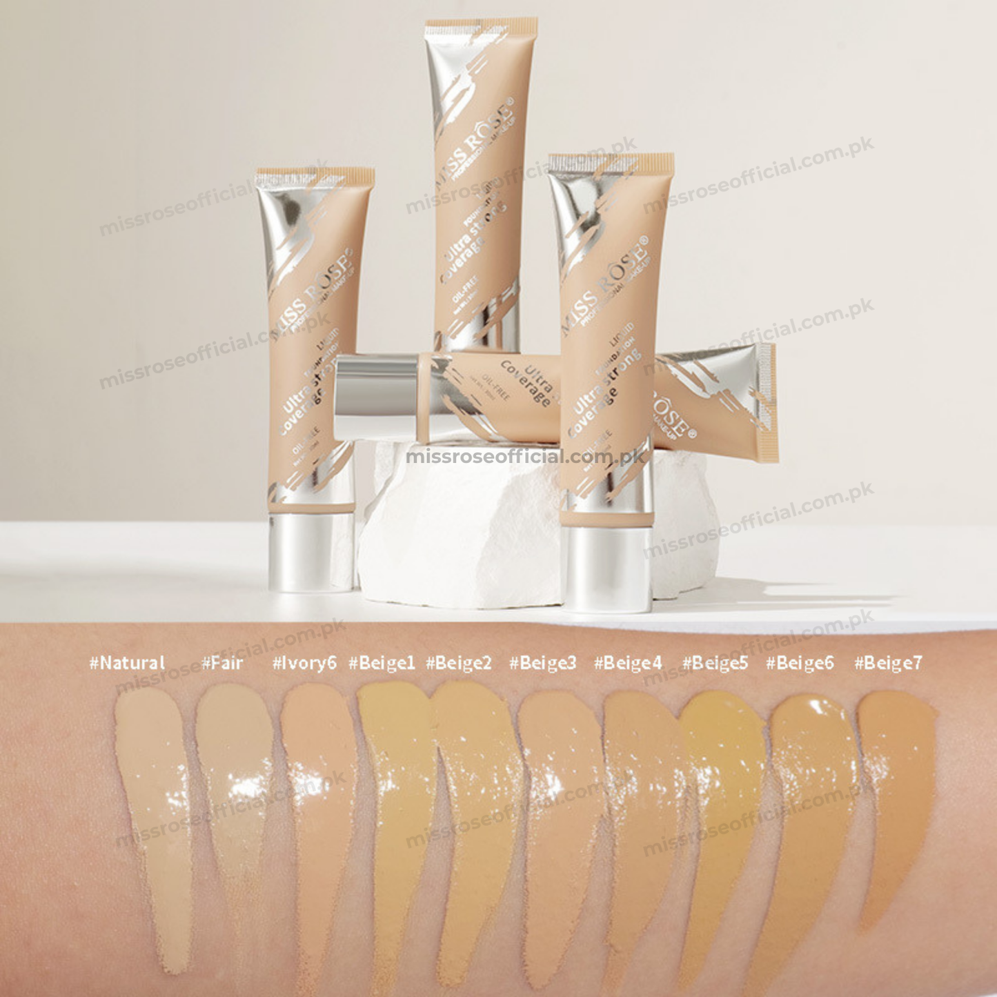 MISS RÔSE® Ultra Strong Coverage Liquid Foundation