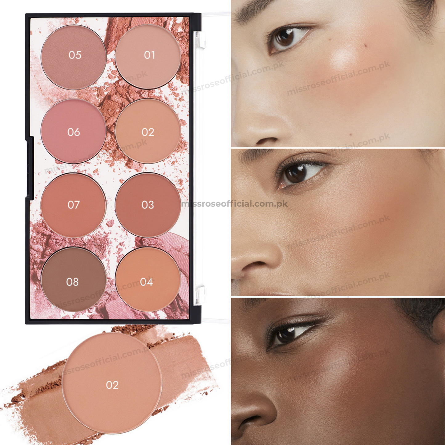 Miss Rose 8 Color Blush Palette