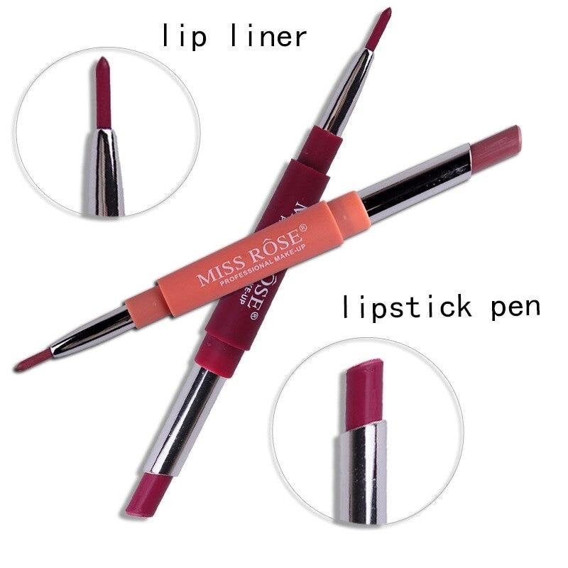Set of 6 - Miss Rose 2 in 1 Lipstick + Lipliner (Red)