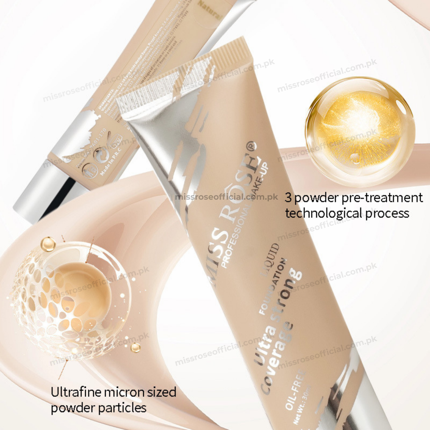 MISS RÔSE® Ultra Strong Coverage Liquid Foundation