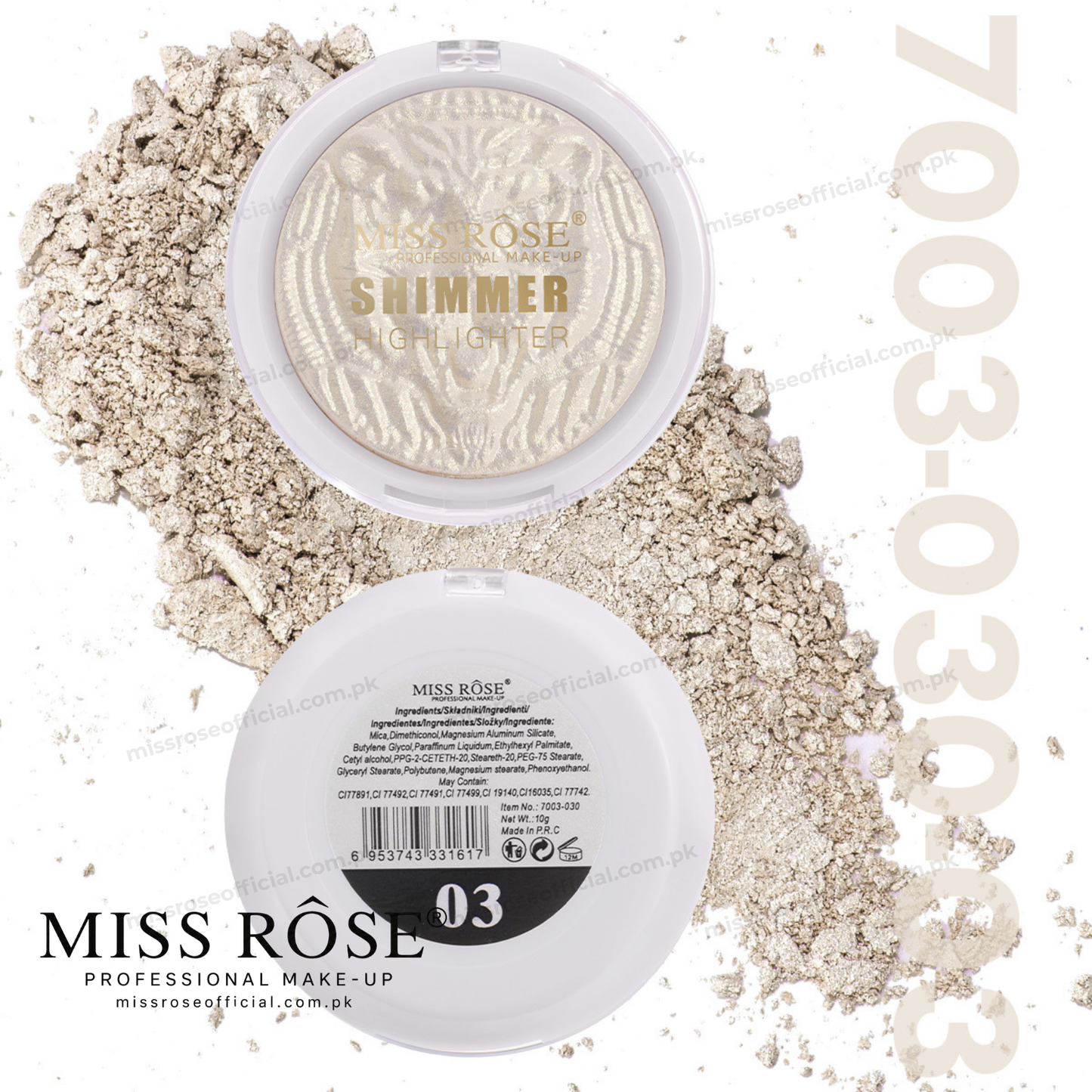 MISS RÔSE® New 3D Shimmer Highlighter (Panther)