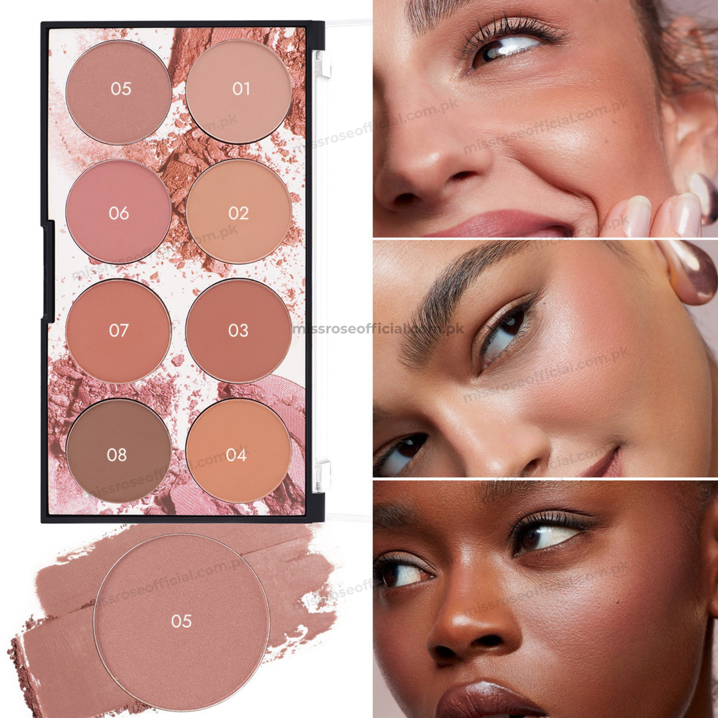 Miss Rose 8 Color Blush Palette