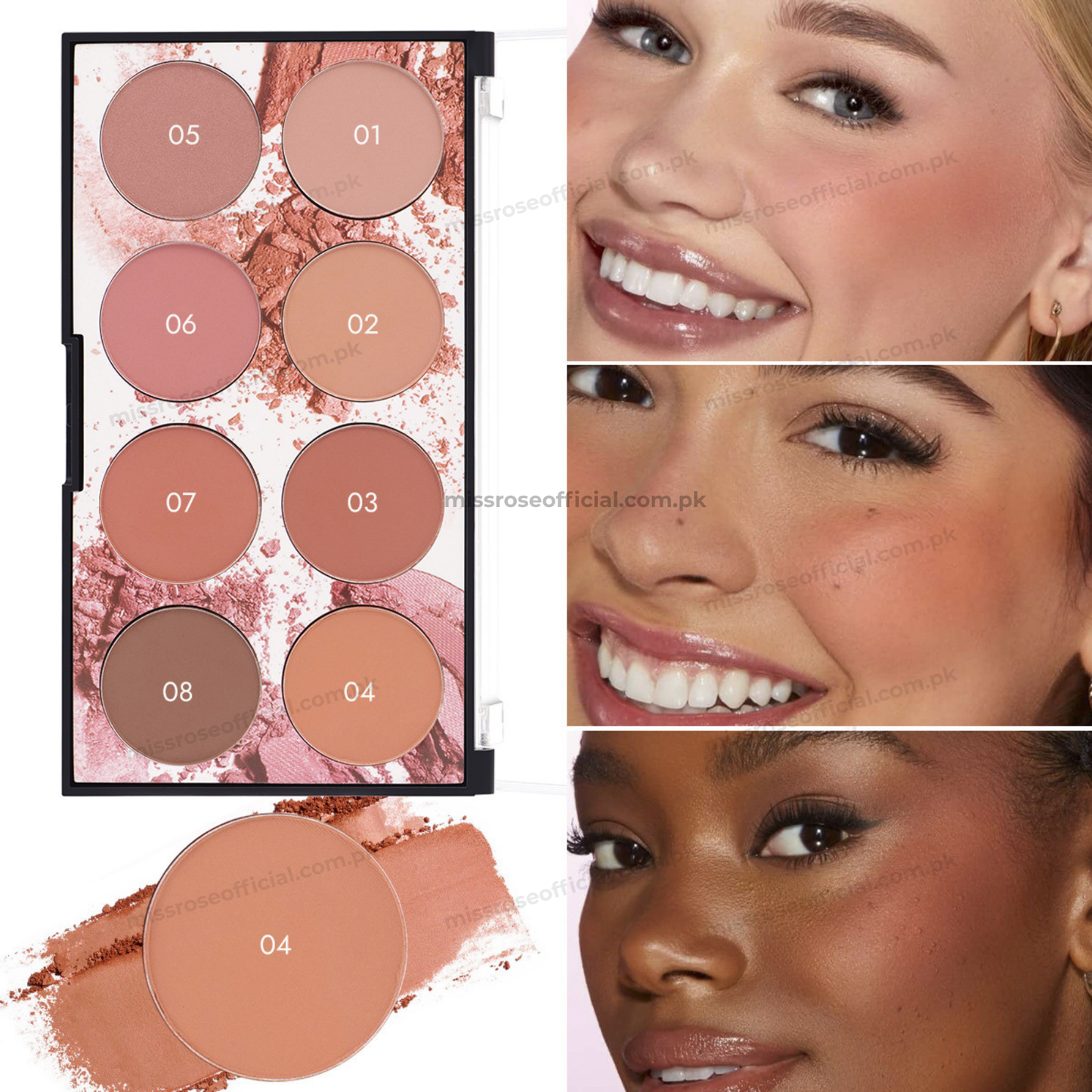 Miss Rose 8 Color Blush Palette