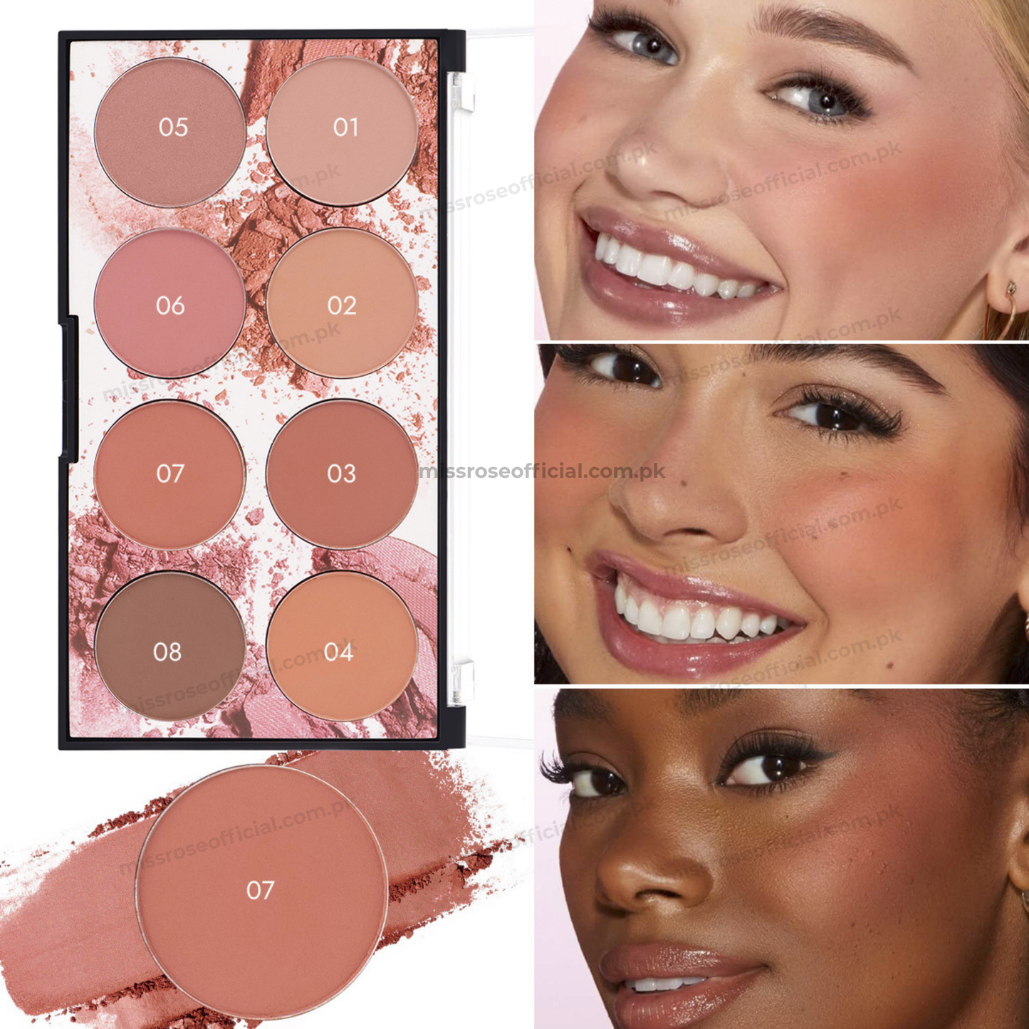 Miss Rose 8 Color Blush Palette