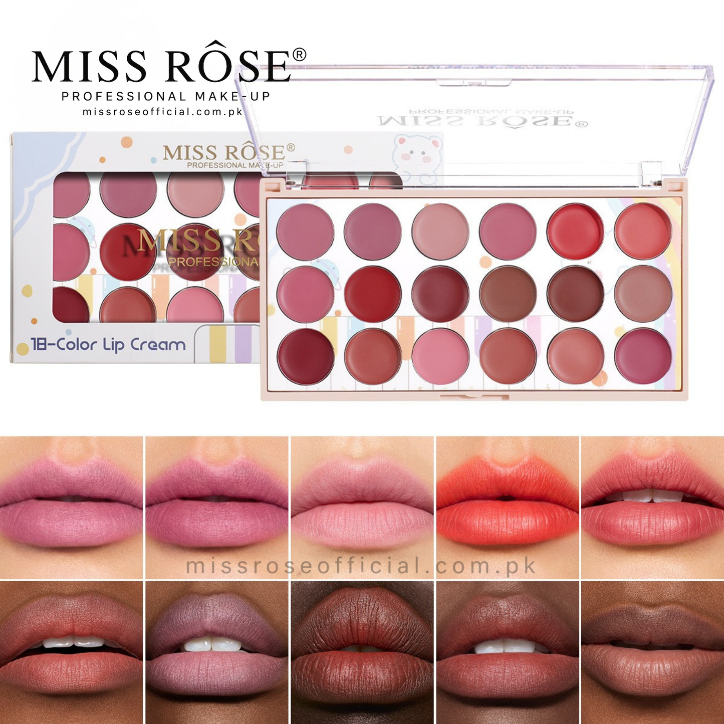 Miss Rose 18 Color Lipstick Kit (NEW)