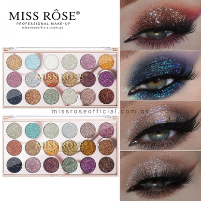 MISS RÔSE® 18 Color Glitter Eyeshadow Palette
