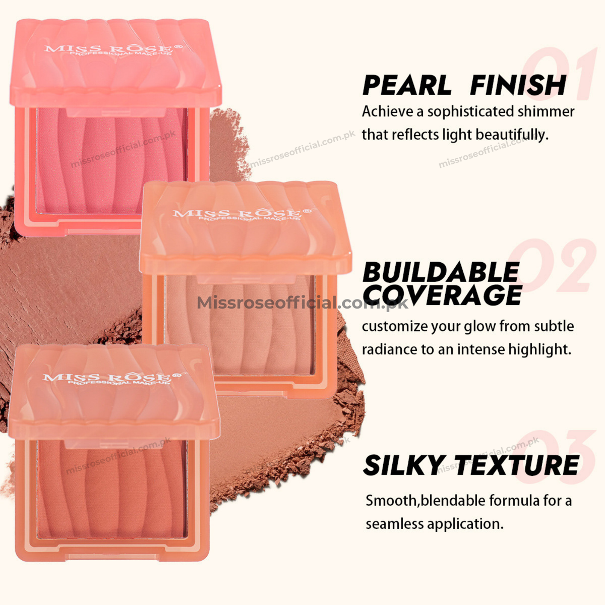 MISS RÔSE® Blusher – Buildable Powder Blush