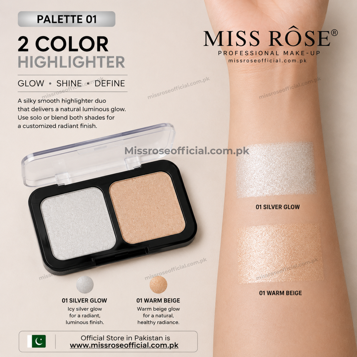 MISS RÔSE® 2 Color Highlighter