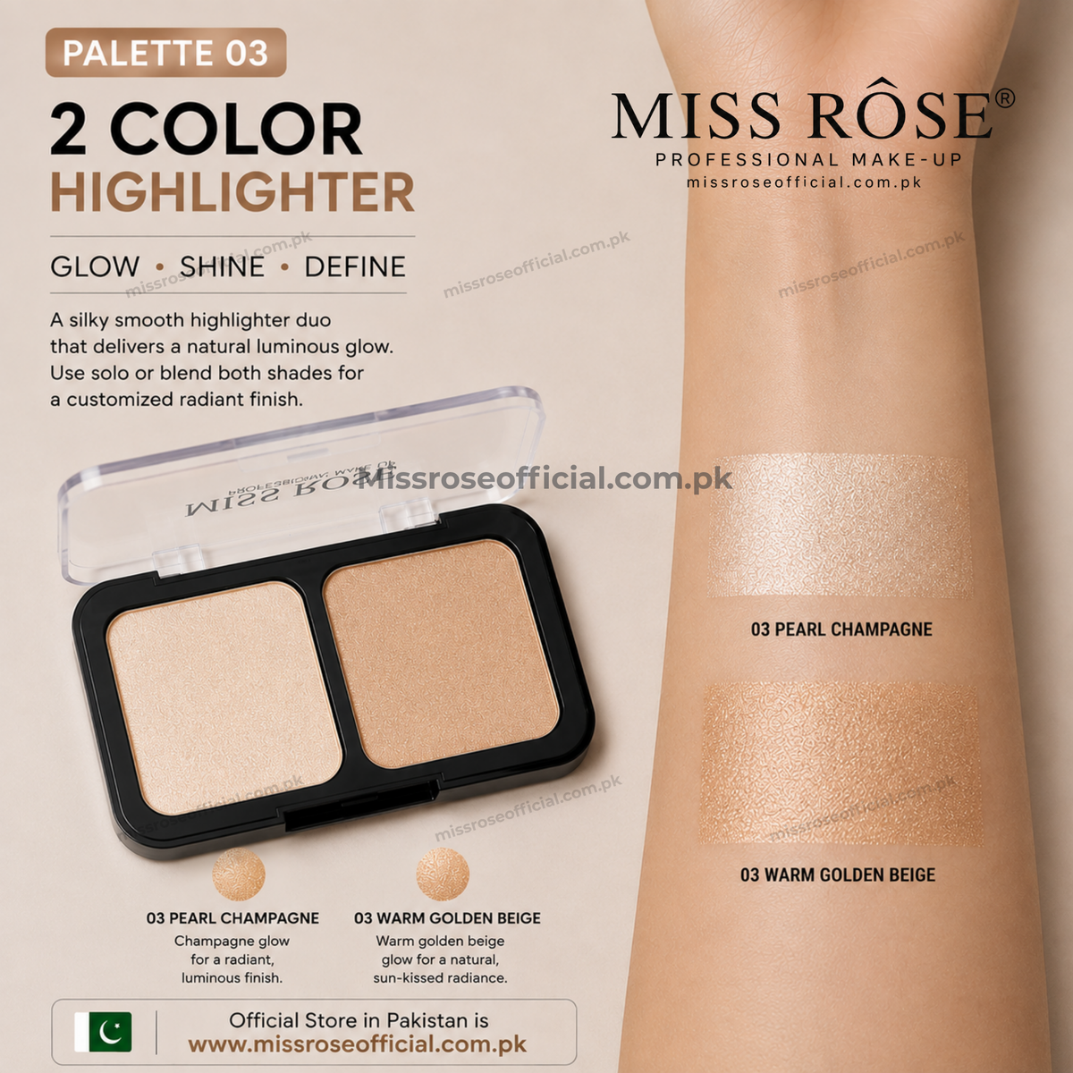MISS RÔSE® 2 Color Highlighter