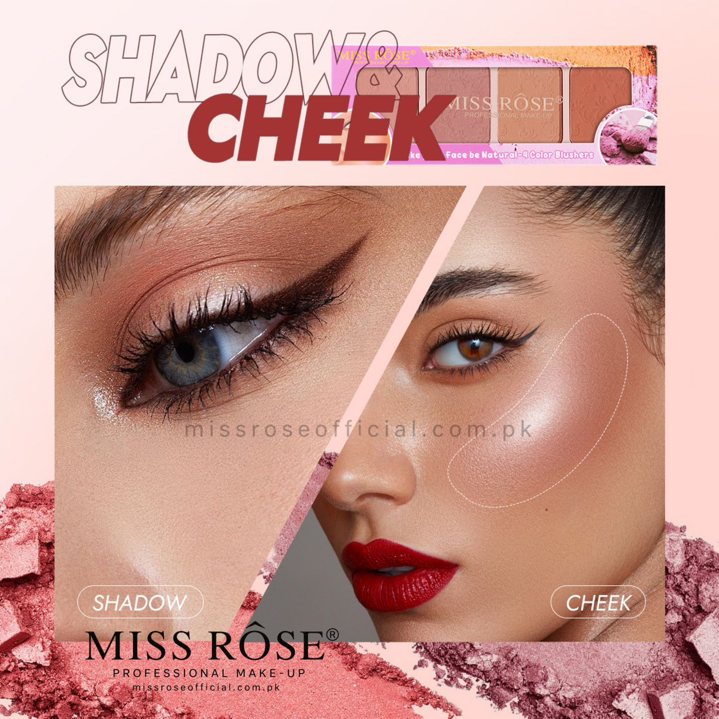 Miss Rose 4 Color Blushers