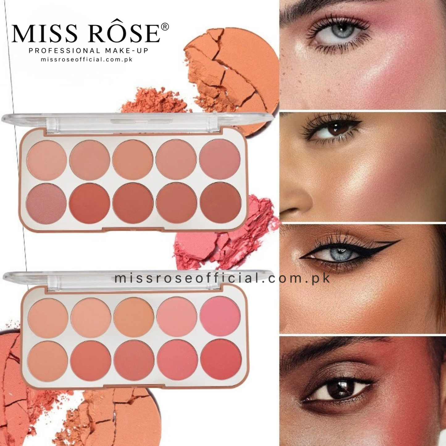 MISS RÔSE®  10-Color Blushers Palette