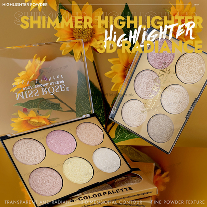 MISS RÔSE® 6 Color Glow Highlighter Palette