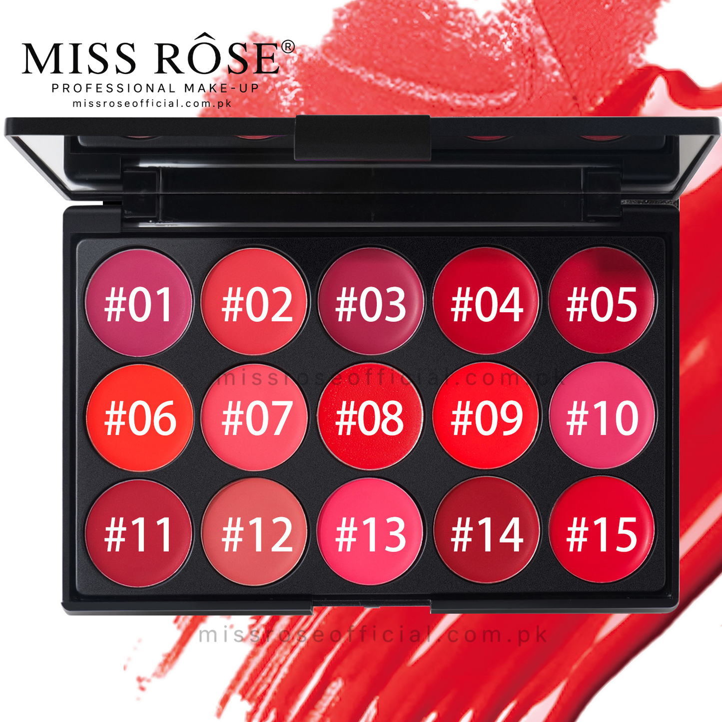 Miss Rose 15 Color Matte Lip Cream Pallete